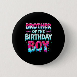 Bruder des Geburtstagsjungen Eiscreme Baseball Fam Button