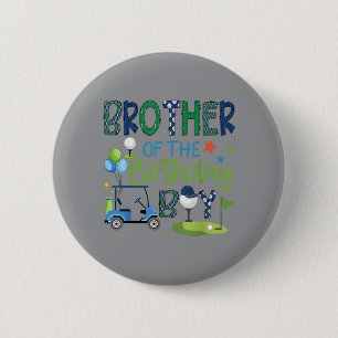 Bruder des Geburtstagsjungen Hole In One Golf Spor Button