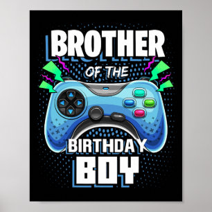 Bruder des Geburtstagsjungen Matching Video Game B Poster