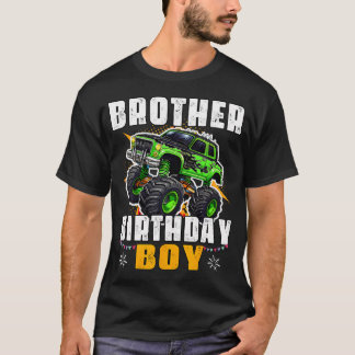 Bruder des Geburtstagsjungen Monster Truck Familie T-Shirt