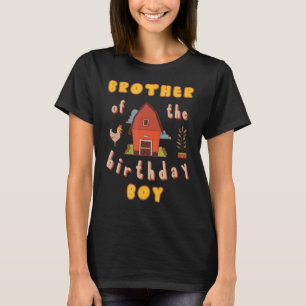 Bruder des Geburtstagsjunges Farm Thema Übereinsti T-Shirt