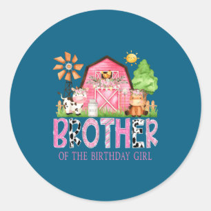 Bruder des Geburtstagskindes 1. Geburtstag Nk Kuh Runder Aufkleber