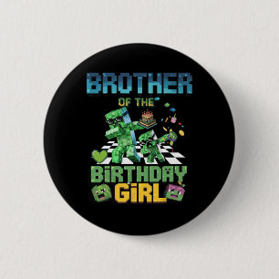 Bruder des Geburtstagsmädchens Lustiges Videospiel Button