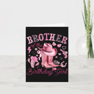 Bruder des Geburtstagsmädchens pinke Cowgirl Weste Karte