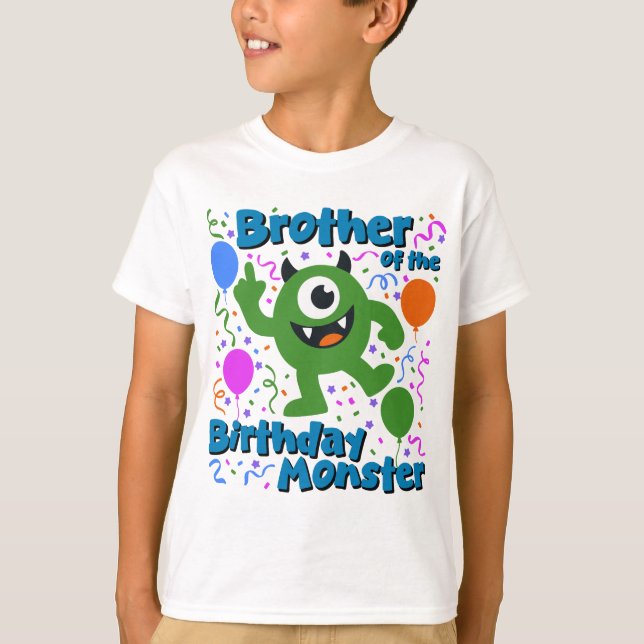 Bruder des Geburtstagsmonsters T-Shirt (Vorderseite)