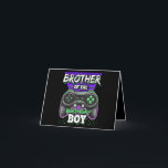 Bruder des Geburtstagsspielers Boy Matching Video  Karte<br><div class="desc">Der Bruder des Geburtstags Boy Matching Video Game macht ein großartiges Geschenk für den Sohn einer Mutter,  die schwanger ist. Das ist auch ein tolles Geschenk für den Geburtstag eines Bruders. Das außergewöhnliche Geschenk für Freunde,  Mitarbeiter und Familienmitglieder zu Weihnachten dank halloween Jubiläumsfeiern.</div>