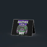 Bruder des Geburtstagsspielers Boy Matching Video  Karte<br><div class="desc">Der Bruder des Geburtstags Boy Matching Video Game macht ein großartiges Geschenk für den Sohn einer Mutter,  die schwanger ist. Das ist auch ein tolles Geschenk für den Geburtstag eines Bruders. Das außergewöhnliche Geschenk für Freunde,  Mitarbeiter und Familienmitglieder zu Weihnachten dank halloween Jubiläumsfeiern.</div>