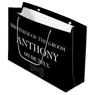 Bruder des Groom Black Elegant Geschenke Hochzeit Große Geschenktüte
