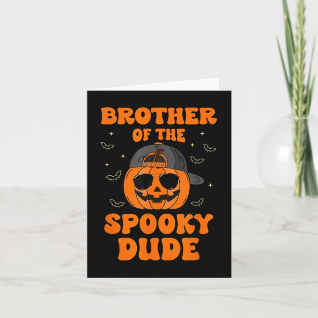 Bruder des unheimlichen Typs Halloween Pumpkin Geb Karte (Vorderseite)