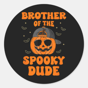 Bruder des unheimlichen Typs Halloween Pumpkin Geb Runder Aufkleber