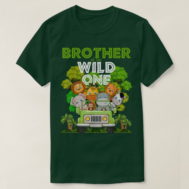 Bruder des wilden Zoo Truck Birthday Safari T-Shirt (Design vorne)