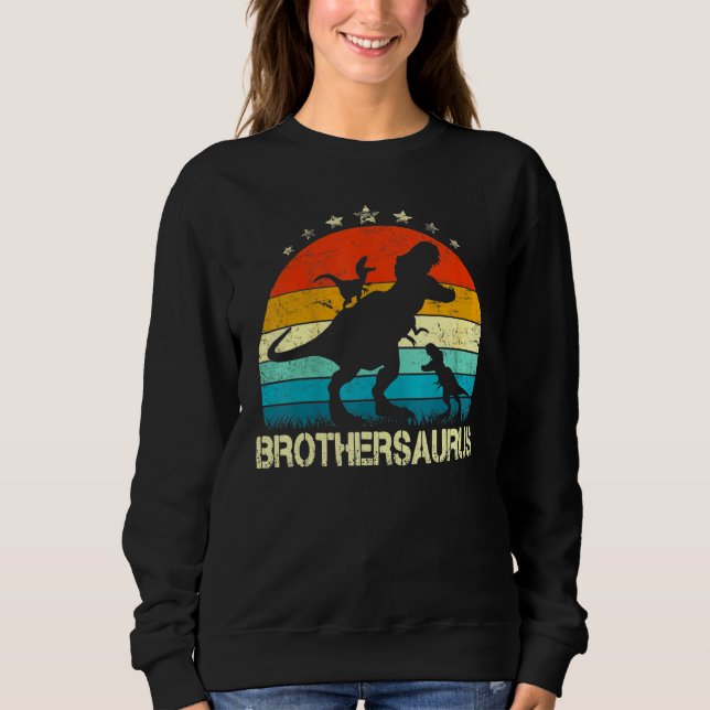 Bruder Dinosaur Brothersaurus 2 Zwei Kinder Christ Sweatshirt (Vorderseite)