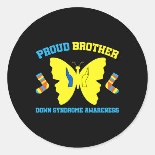 Bruder Down-Syndrom-Bewusstsein Runder Aufkleber