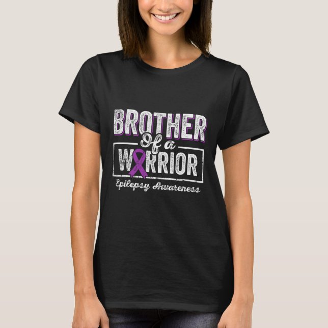 Bruder einer Epilepsie des Kriegers, Bruder Lila R T-Shirt (Vorderseite)