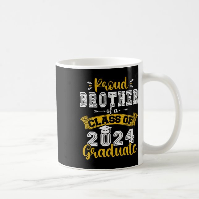 Bruder eines Cl von 2024 Graduate Funny Senior 202 Kaffeetasse (Rechts)