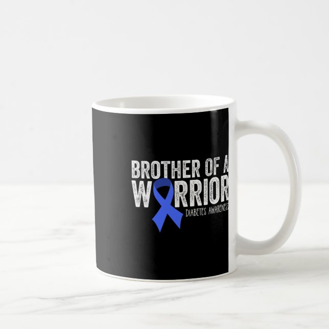Bruder eines Warrior T1d Diabetiker Blue Ribbon Su Kaffeetasse (Rechts)