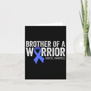 Bruder eines Warrior T1d Diabetiker Blue Ribbon Su Karte