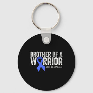 Bruder eines Warrior T1d Diabetiker Blue Ribbon Su Schlüsselanhänger