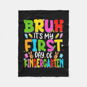 Bruder erster Tag im Kindergarten Retro-Lehrer Kin Fleecedecke