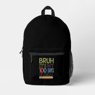 Bruder, es ist mein 100. Schultag, lustiger 100. T Bedruckter Rucksack