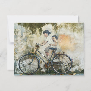 Brüder Fahrrad Postkarte