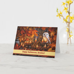 Bruder Frohes Halloween Schönes Owl und Kerzen Karte