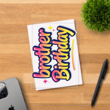 Bruder Geburtstag Buntes Graffiti-Lettering