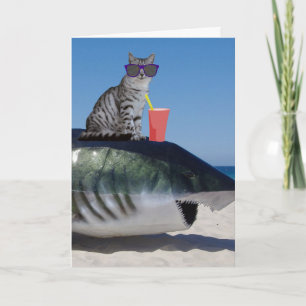 BRUDER GEBURTSTAG KATZE AUF DER STRANDKARTE KARTE