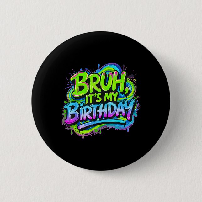 Bruder Geburtstag Lustig Gaming Geburtstag Junge T Button (Vorderseite)