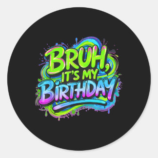 Bruder Geburtstag Lustig Gaming Geburtstag Junge T Runder Aufkleber