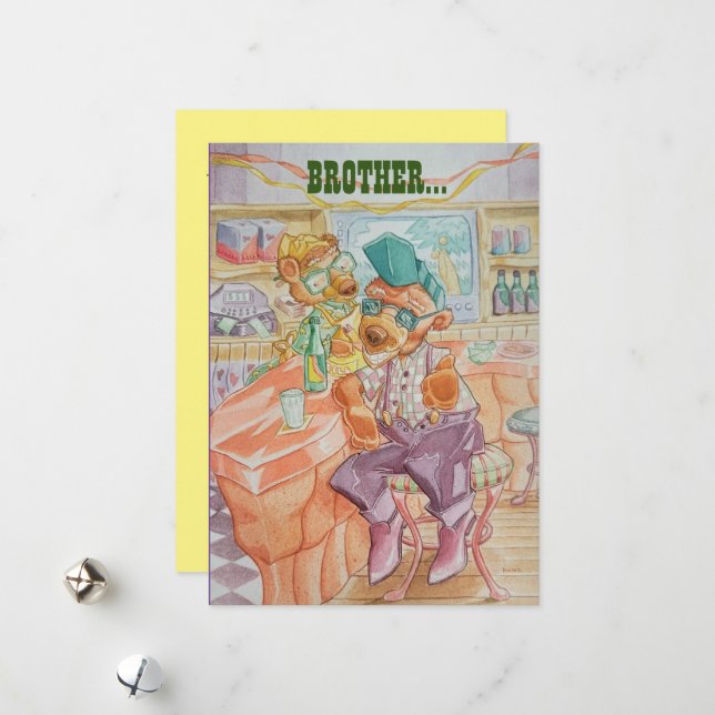 Brüder Geburtstags-Grüße-Karte Feiertagskarte (Vorderseite/Rückseite Beispiel)