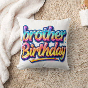 Bruder Geburtstagsgeschenk Bunte Regenbogen Schrif Kissen