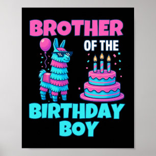 Bruder Geburtstagsjunge Lama Pinata Party Familien Poster