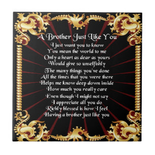 Bruder-Gedicht - schwarzer Entwurf Fliese