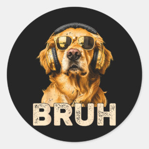 Bruder Golden Retriever Kinder Jungen N Lustiges H Runder Aufkleber