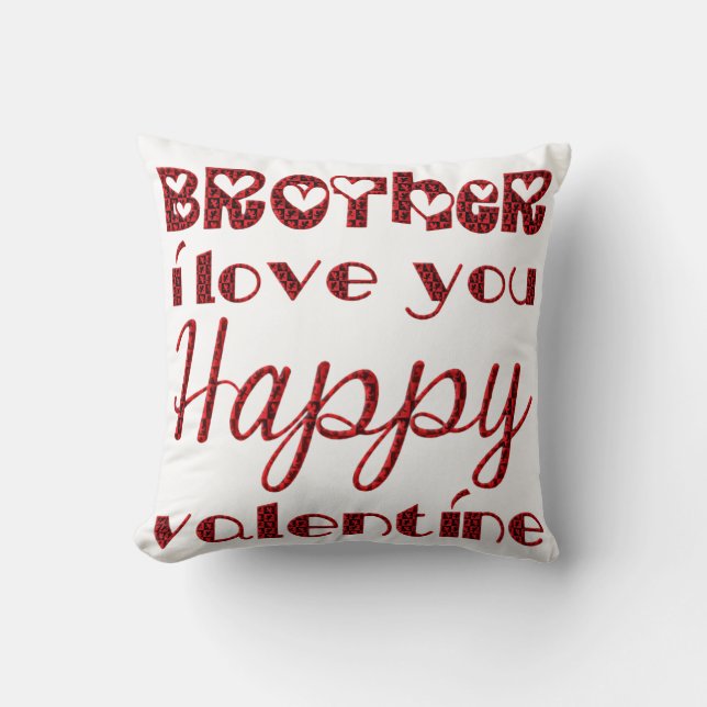 Bruder I Liebe Sie Niedliche kupiden Typografie Va Kissen (Vorderseite)