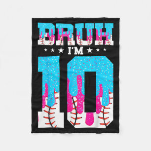 Bruder Ich bin 10 Geburtstagsjunge Baseball Eis Dr Fleecedecke