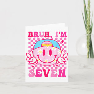 Bruder, ich bin Sieben 7 7. Geburtstag Mädchen Gro Karte