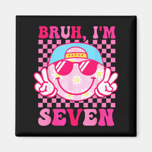 Bruder Ich bin Sieben 7 7. Geburtstag Mädchen Groo Magnet
