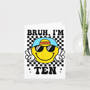Bruder Ich bin Zehn 10 10. Geburtstag Groovy Junge Karte