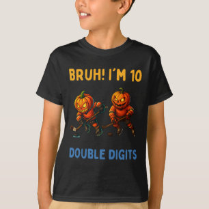 Bruder Ich bin zweistellig 10. Geburtstag Kürbis-E T-Shirt