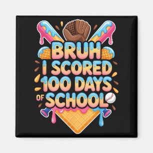 Bruder Ich habe 100 Tage Schule Baseball Eis Creme Magnet