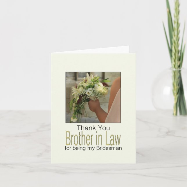 Bruder im Gesetz Bridesman danke (Vorderseite)