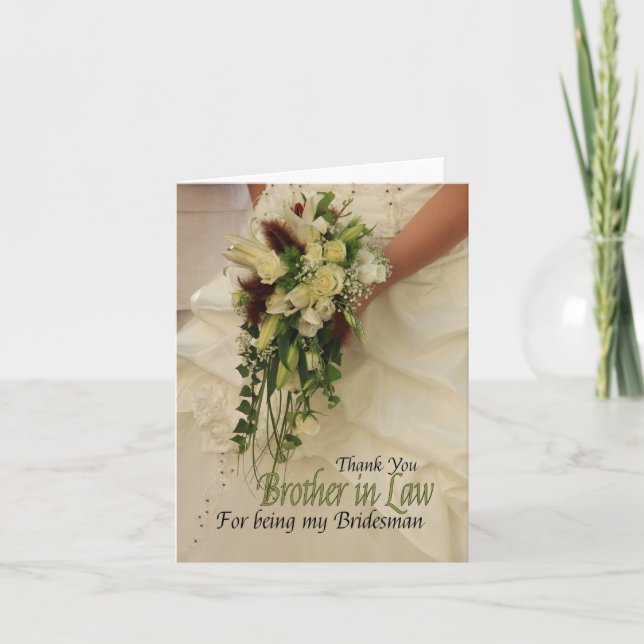 Bruder im Gesetz Bridesman danke (Vorderseite)