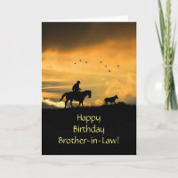 Bruder im Gesetz Geburtstag Cowboy und Pferd