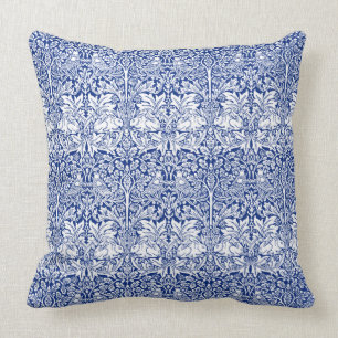 Bruder-Kaninchen-blaues Vintages Muster Williams Kissen