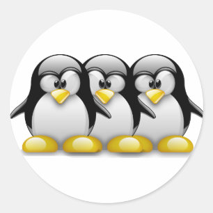 BRÜDER LINUXS TUX RUNDER AUFKLEBER