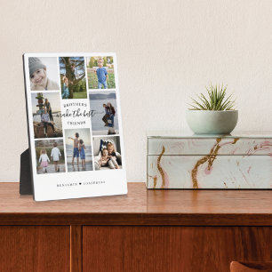 Brüder machen die besten Freunde Foto Collage weiß Fotoplatte