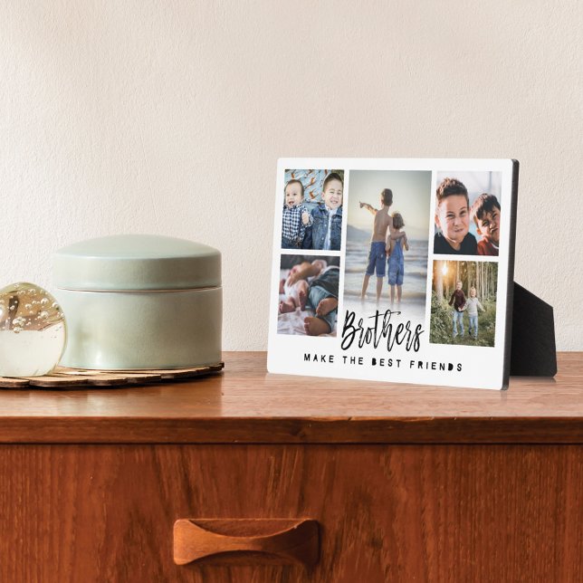 Brüder machen die besten Freunde Foto Collage weiß Fotoplatte (Von Creator hochgeladen)