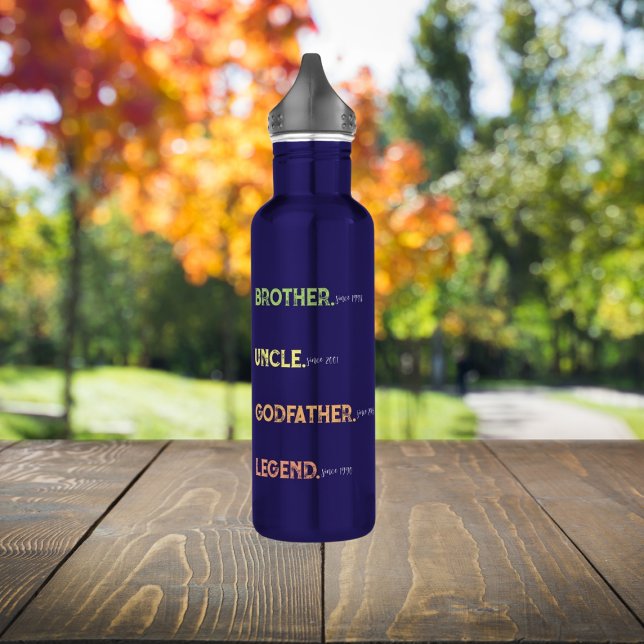 Bruder Onkel Godvater Legende seit Jahr Edelstahlflasche (Von Creator hochgeladen)